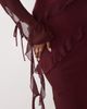 Daska Daska chiffon ruffle maxi dress in burgundy-Red - 3