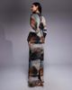 Daska Daska over the shoulder cape maxi dress in abstract print-Multi - 2