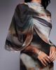Daska Daska over the shoulder cape maxi dress in abstract print-Multi - 4