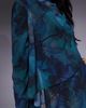 Daska Daska ruffle cape maxi dress in deep blue abstract print-Multi - 4