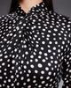 Daska Daska satin knot detail fluted sleeve maxi dress in black polka dot-Multi - 3