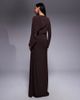 Daska Daska slinky cape detail maxi dress in chocolate brown - 2