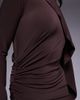 Daska Daska slinky cape detail maxi dress in chocolate brown - 4