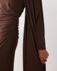Daska Daska slinky one shoulder cape maxi dress in chocolate-Brown - 4