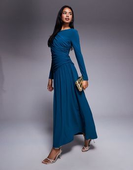 Daska Daska wrap maxi dress in teal-Blue