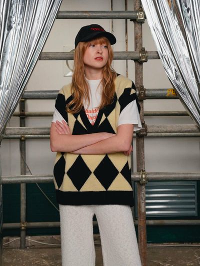 DAUGHTER Argyle Intarsia Wool Vest