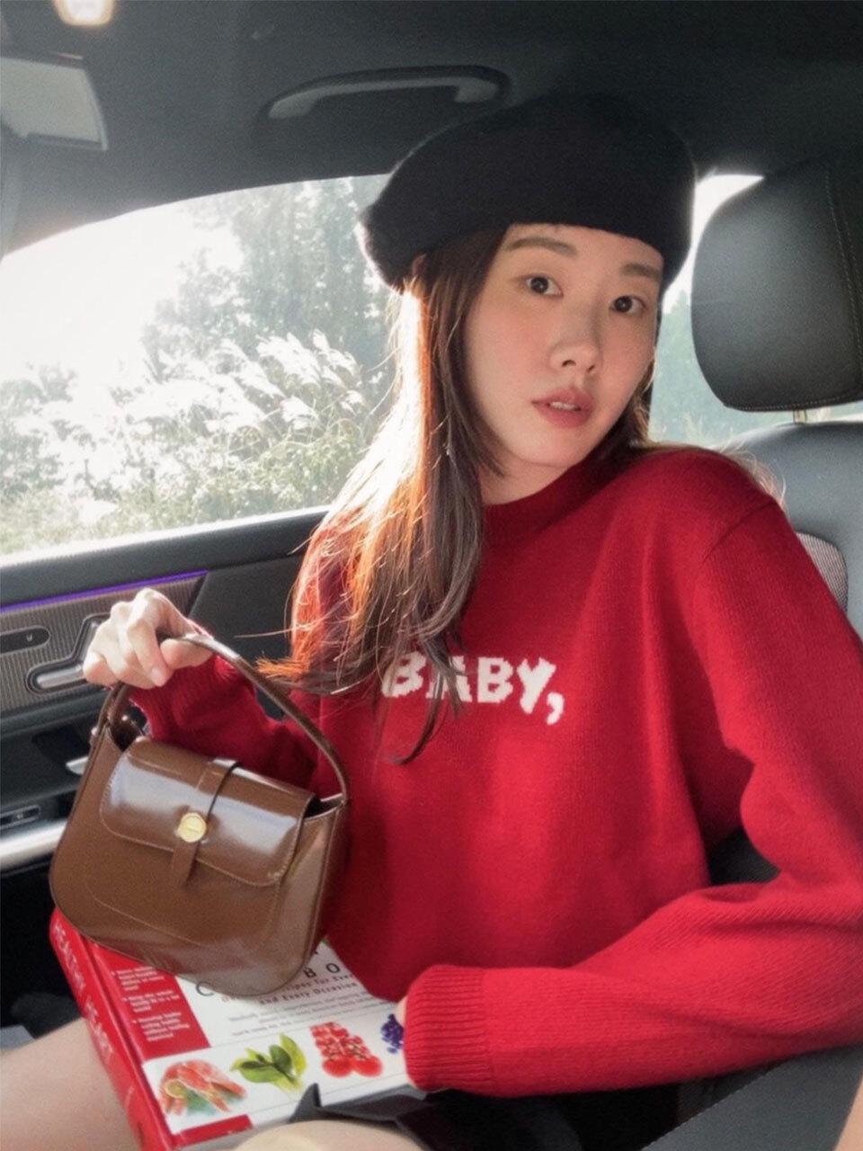 DAUGHTER BABY Jacquard Wool Pullover_Red