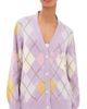 Daughter &Daughter Ava Argyle Wool Cardigan Lilac/White - 1