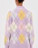 Daughter &Daughter Ava Argyle Wool Cardigan Lilac/White - 3