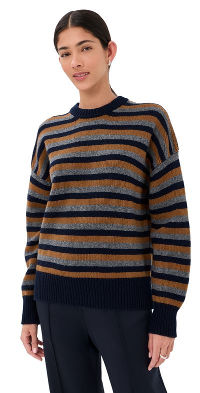 Daughter &Daughter Balla Slouch Crewneck Sweater Navy/Vicuna/Derby Grey