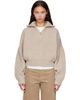 &Daughter &Daughter Beige Rowan Rib Half Zip Sweater - 1