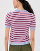Daughter &Daughter Breton Knit Tee Pale Blue/Red Stripes - 3
