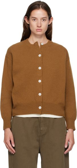 &Daughter &Daughter Brown Ada Crewneck Cardigan