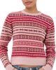 Daughter &Daughter Fair Isle Shrunken Crew Neck Sweater Pale Pink Base - 1