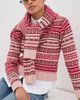 Daughter &Daughter Fair Isle Shrunken Crew Neck Sweater Pale Pink Base - 2