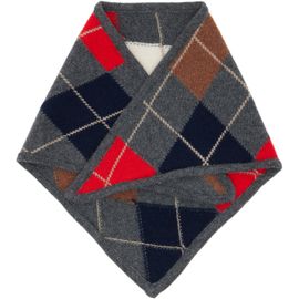 &Daughter &Daughter Gray Argyle Foulard Scarf