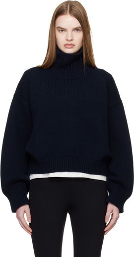 &Daughter &Daughter Navy Caragh Crop Turtleneck
