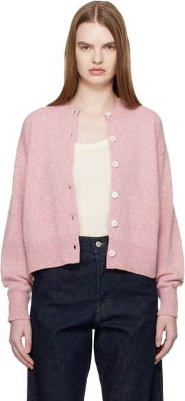 &Daughter &Daughter Pink Ada Crewneck Cardigan