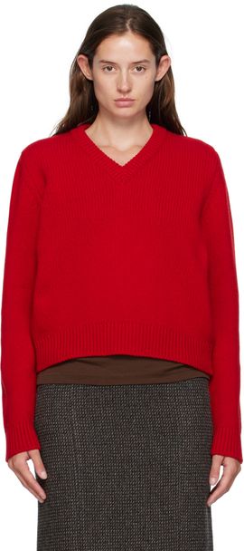 &Daughter &Daughter Red Glenn V-Neck Sweater