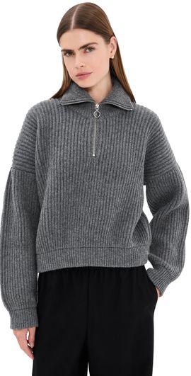 Daughter &Daughter The Chunky Rib Quarter Zip Derby Grey