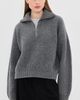 Daughter &Daughter The Chunky Rib Quarter Zip Derby Grey - 2