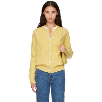 &Daughter &Daughter Yellow Rooney Rib Cardigan