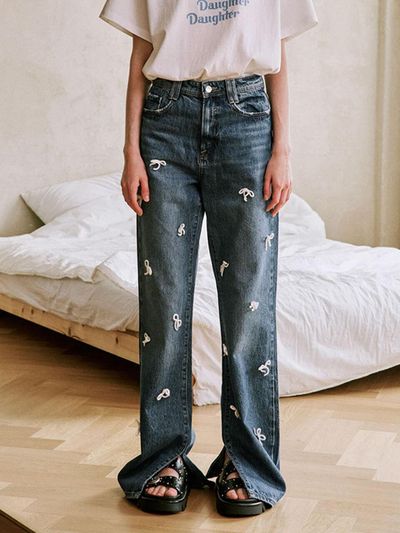 DAUGHTER Hand Crochet Bow Denim