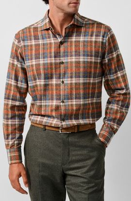 David Donahue David Donahue Brushed Plaid Sport Shirt
