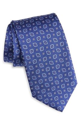 David Donahue David Donahue Geometric Jacquard Silk Herringbone Tie