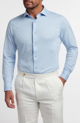 David Donahue David Donahue Knit Cotton Button-Up Shirt