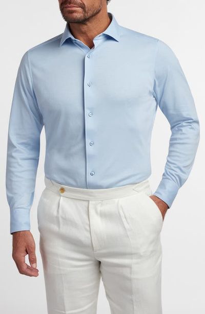 David Donahue David Donahue Knit Cotton Button-Up Shirt