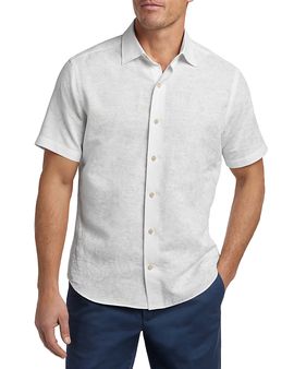 David Donahue David Donahue Linen Cotton Paisley Short Sleeve Shirt