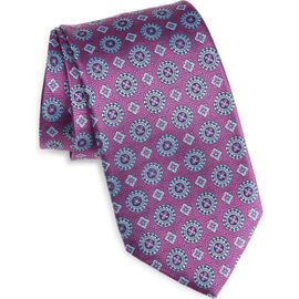 David Donahue David Donahue Neat Medallion Silk Jacquard Tie