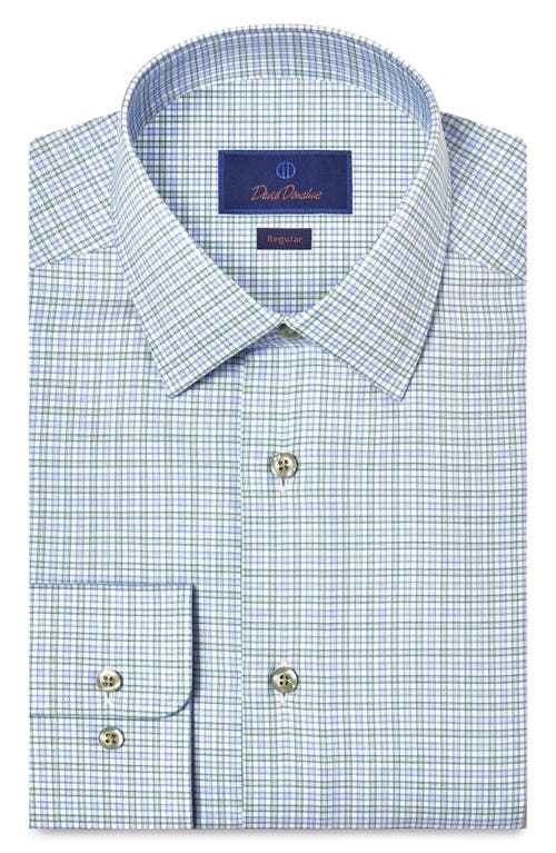 David Donahue David Donahue Regular Fit Check Cotton Twill Dress Shirt