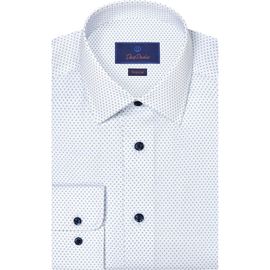 David Donahue David Donahue Regular Fit Neat Cotton Dress Shirt