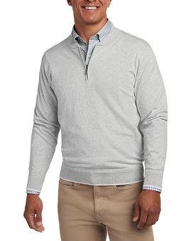 David Donahue David Donahue Skipper Cotton Silk Quarter Zip Sweater