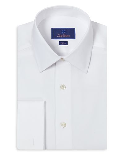 David Donahue David Donahue Slim Fit Broadcloth French Cuff Dress Shirt