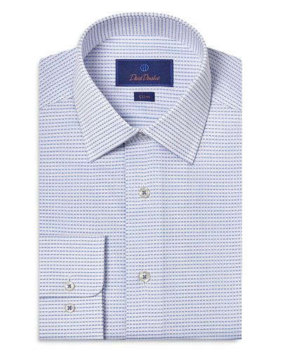 David Donahue David Donahue Slim Fit Horizontal Dobby Dress Shirt