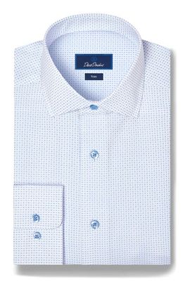 David Donahue David Donahue Trim Fit Geometric Dress Shirt