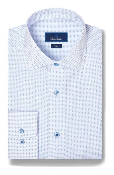 David Donahue David Donahue Trim Fit Geometric Dress Shirt