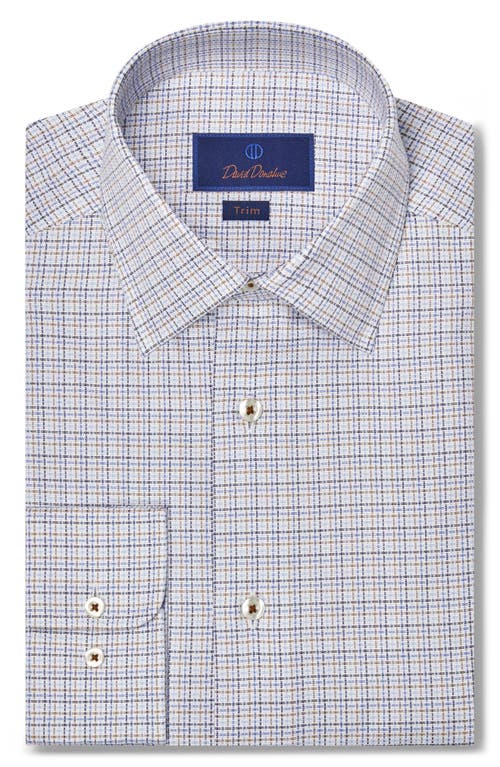 David Donahue David Donahue Trim Fit Microcheck Dress Shirt