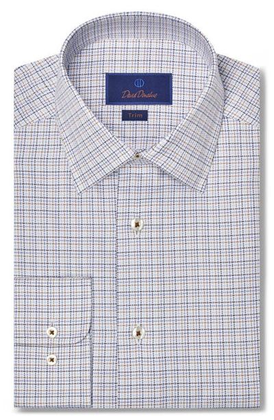 David Donahue David Donahue Trim Fit Microcheck Dress Shirt