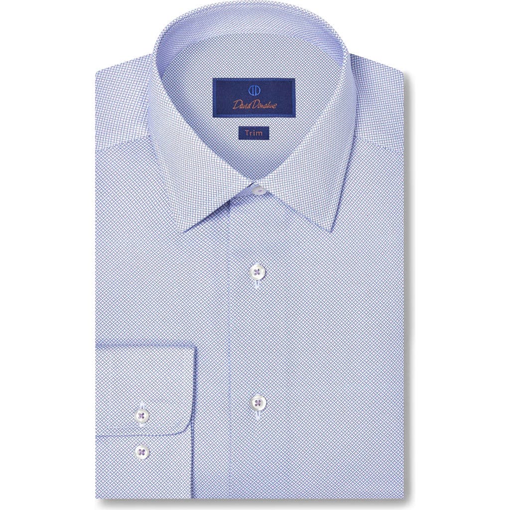 David Donahue David Donahue Trim Fit Neat Cotton Dress Shirt
