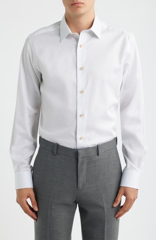 David Donahue David Donahue Trim Fit Neat Cotton Twill Dress Shirt