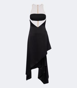 David Koma David Koma Asymmetric mesh-paneled midi dress