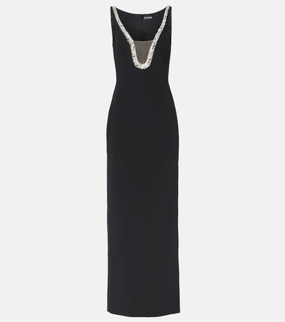 David Koma David Koma Crystal-embellished cady gown