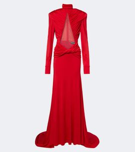 David Koma David Koma Cutout ruched jersey gown