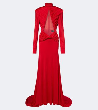 David Koma David Koma Cutout ruched jersey gown