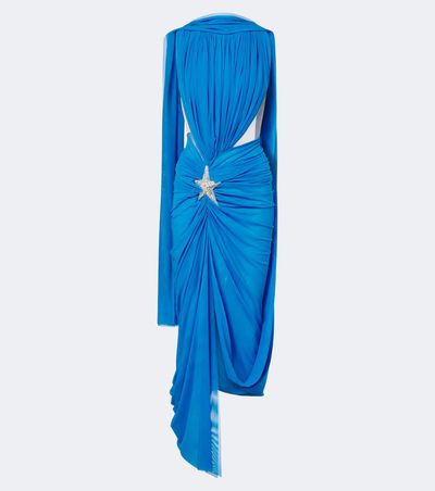 David Koma David Koma Draped embellished tulle midi dress