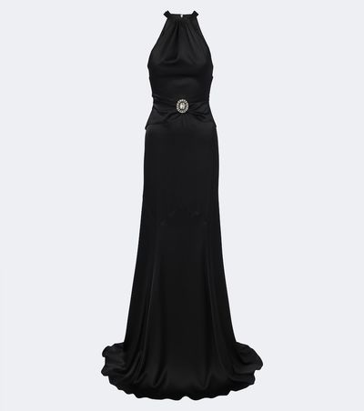 David Koma David Koma Embellished halterneck satin gown